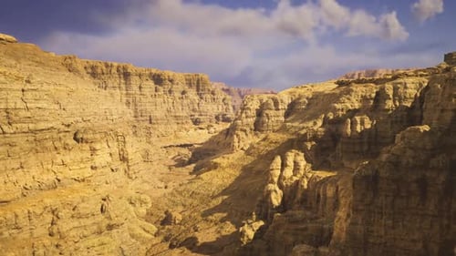 Gloomy Canyon Landscape Rugged Valley with Contrasting Dramatic Scenery