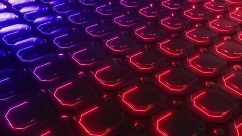 Futuristisches sechseckiges Muster mit leuchtenden Kanten