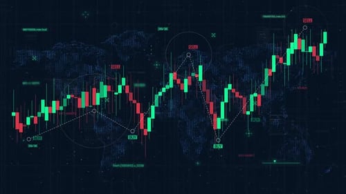 Global Stock Market Candlestick Chart Displaying Investment Data
