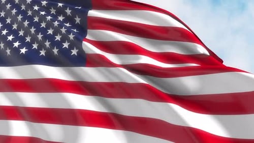 Realistic American Flag Waving Seamless Loop for Patriotic Content