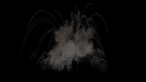 Large dust explosion with trails top view