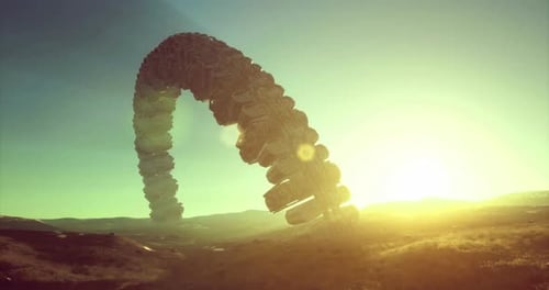 Extraterrestrial Vessel Hovers Gracefully Over Rolling Hills at Dawn