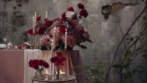 Romantic dinner for couple in love