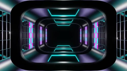 Cyan And Pink Futuristic Fantasy Tunnel Background Vj Loop In HD