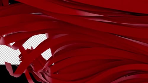 Elegant Red Ribbon Fluid Transition