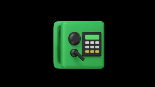 Modern 3D Digital Safe Closing Animation