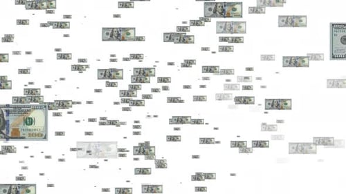 Slide Moving 100 Dollar Animated White Background