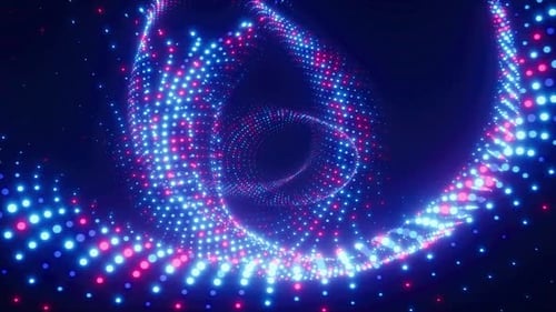Abstract Glowing Blue And Pink Particle Flow Background Loop