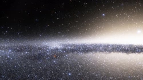 Flying Through a Star-Filled Galaxy with Nebulae