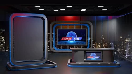 3D-Hintergrundschleife für virtuelle Nachrichtenstudios