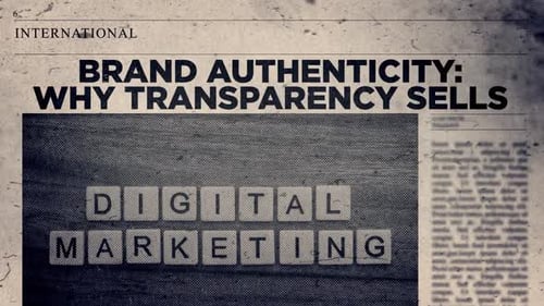 Grunge Newspaper Digital Marketing Text Reveal with Glitch Effect