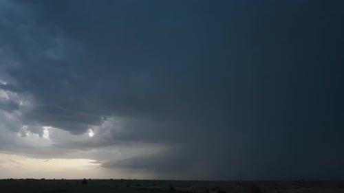 Dramatic Lightning Strikes During Ominous Thunderstorm