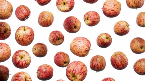 Seamless Floating Red Apples on White