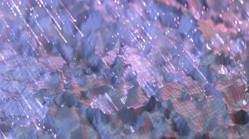 Low poly mesh. Big data transmission and storage visualization. Seamless loop