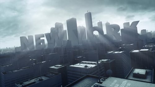 3D Skyscraper City Text New York