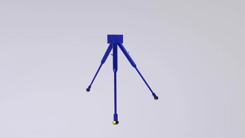 Trípode ajustable azul con puntas de goma