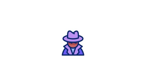 Bouncing Minimalist Animated Detective Icon