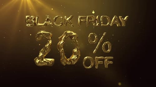 Golden Fluid Black Friday Sale 20 Percent Off Text Reveal