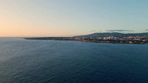Serene Sea Evening Seaside Aerial Beach