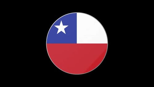 Chile Flag 3D Circular Emblem Animation