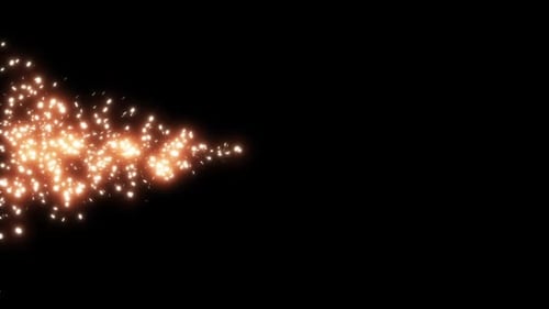 Abstract Golden Particle Flowing Light Effect