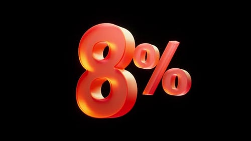 Glossy 3D Percent Sign Reveal Animation