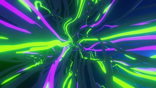 Lime Green and Black and Purple Space Hair VJ Loop Background Animation in 1080HD