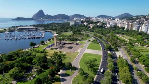 Vista panorámica del centro de la ciudad de Río de Janeiro, Brasil. Hito turístico.