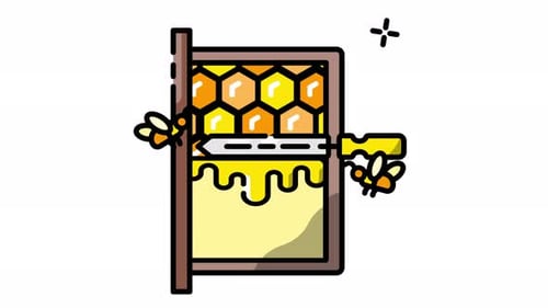 Modern Beehive Honey Harvesting Animation