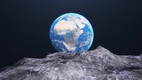Terre avec un astéroïde dans un vaste espace