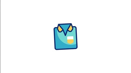 Animated Flat Design Clothing Icons Collection