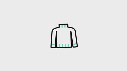 Flat Design Turtleneck Sweater Icon Animation