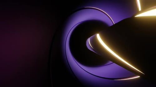 Purple And Yellow Neon Glowing Spiral Descent Background Vj Loop In HD