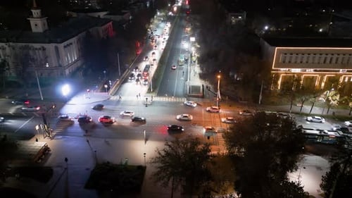 Vista aérea de las calles de la ciudad de Almaty