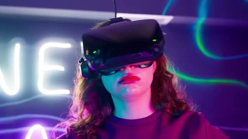 Young Adult Using a Virtual Reality Headset