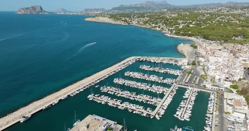 Spanish Coast Drone Shot Summer Vacation Season