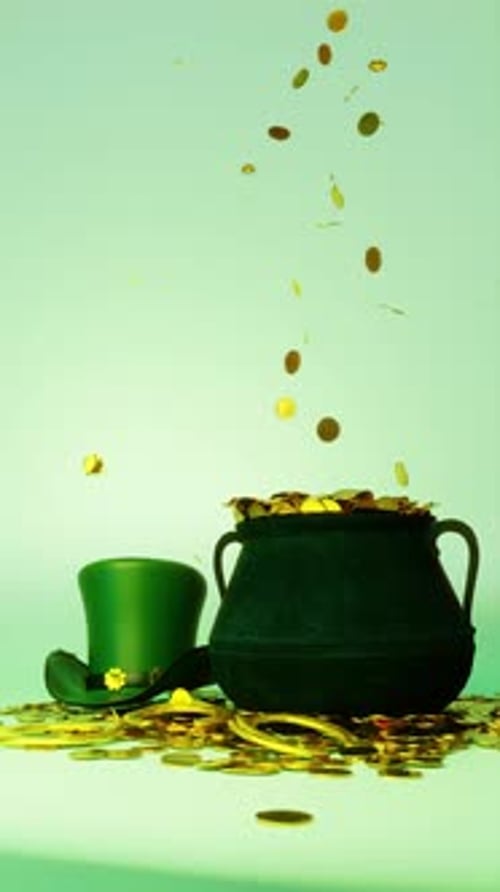 St Patricks Day, Pot And Gold Bbackground 04 HD