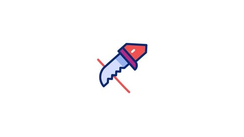 Animated No Knife Icon with Flat Design