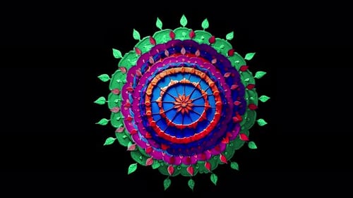 Colorful Mandala Animation Background, Kaleidoscope Mandala Loop Animation Background.