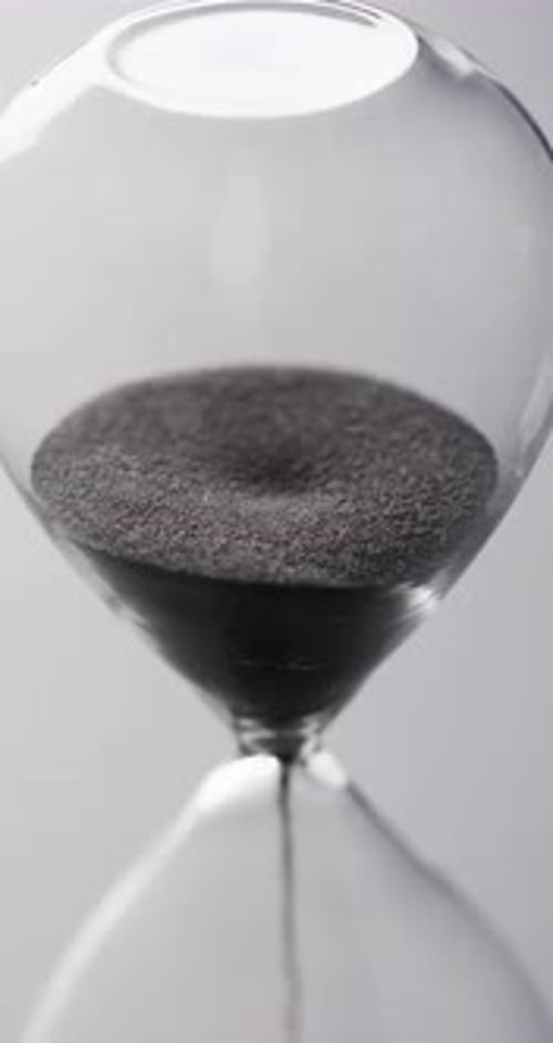 Hourglass with Black Sand Time Lapse