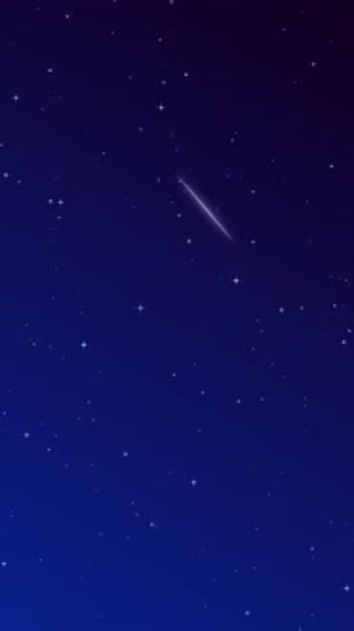 Bucle vertical de estrellas centelleantes y estrellas fugaces V2