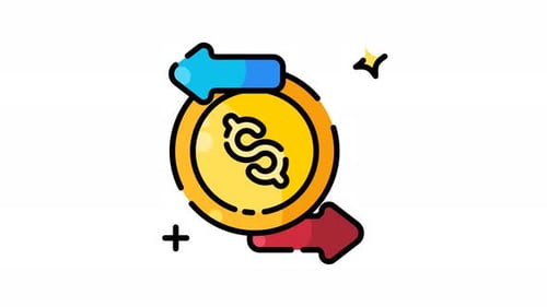 Animated Money Exchange Icon with Rotating Arrows
