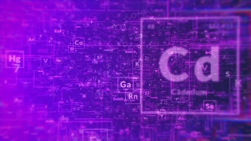 Futuristic Digital Science Background with Chemical Elements and Data