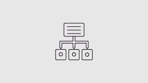 Animated Flowchart Hierarchy Line Icon Design