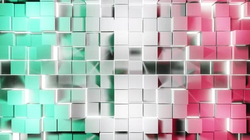 Metallische dreifarbige Neonwürfellichter, VJ-Loop-Hintergrundanimation