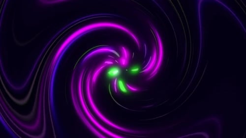 Neon Glowing Abstract Swirling Lines Vortex Background Loop