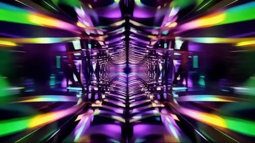 Abstract Neon Futuristic Cyberpunk Tunnel Animation
