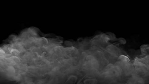 Dense White Smoke Fog Ground Rolling Loop