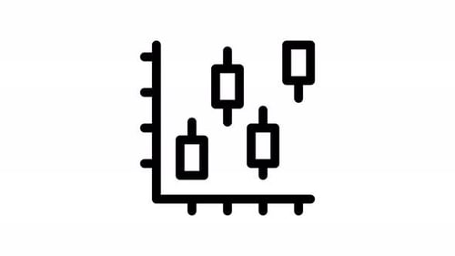 Animated Candlestick Chart Icon for Financial Data Visualization