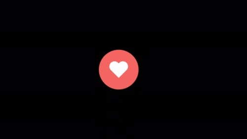 Animated Flat Design Heart Icon Like Button